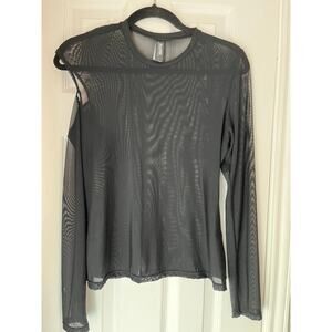 BlackMilk Sheer High Neck Long Sleeve Top LARGE